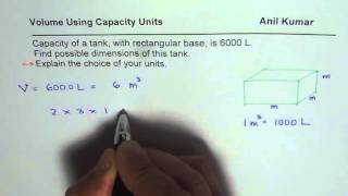 Find dimensions of a tank with capacity of 6000 L [upl. by Esimehc]