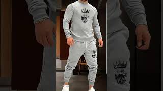 2 pcs mens fleece graphic sweatshirt Track suit available wattsap 03209883791onlineshopping shor [upl. by Elsie9]