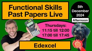 Part 2 Edexcel Functionals Skills Maths Past Paper Live [upl. by Erund]