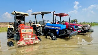 Washing My Tractors in Deep Water  Swaraj 855 Fe  Mahindra Arjun NOVO 605  New Holland 3630 4wd [upl. by Dermot]