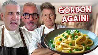 Roman Chef Reacts to Gordon Ramsay Carbonara Recipe With Extra Peas [upl. by Berte136]