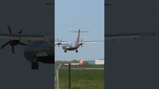 Loganair ATR 72600 Landing at Liverpool Airport shorts [upl. by Aserej882]