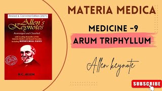 MATERIA MEDICA MEDICINE 9  ARUM TRIPHYLLUM✍️ education bhms bams mbbs bdsyoutube matéria [upl. by Eremehc]