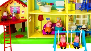 Organising Peppa Pig House Toy Learning Video for Kids and Toddlers [upl. by Llevron]