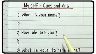 Basic my self question with answer Introduction questions  GK questions about self introduction [upl. by Ilbert]