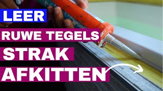 Leer hoe je ruwe tegels netjes kunt afkitten Met zon geheim kan Iedereen kitten diy [upl. by Oetam]