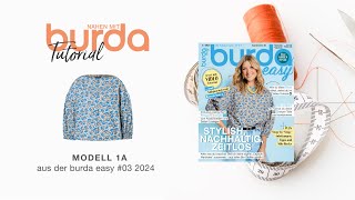 Nähanleitung Nähen mit burda – Bluse mit Zierblende 1A  burda easy 324 [upl. by Naletak445]