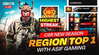 New Season Cs Rank Push To Top 1 GrandMaster With Highest Streak Ever 🤯  Garena  Free Fire [upl. by Esmond636]