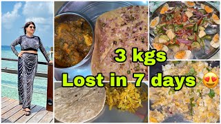 How I lost 3 kg in 1 week  7 Days Weight Loss No Strict Dieting Indian Journey [upl. by Adolph]