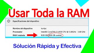 Como Usar Toda la Memoria RAM de mi PC 🚀 [upl. by Tamarra]
