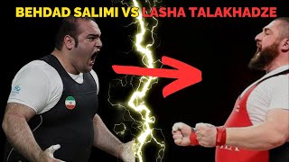 LASHA TALAKHADZE VS BEHDAD SALIMI LEGENDARY BATTLEFIRST EVER 220 KG SNATCH [upl. by Aehr]