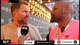 YOU CAN SCK D  DEREK CHISORA amp EDDIE HEARN GET INTO HEATED CONFRONTATION  AJDUBOIS ARRIVALS [upl. by Ramiah]