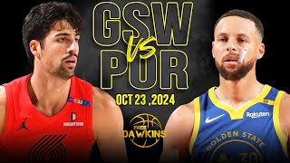 Golden State Warriors vs Portland Trail Blazers Full Game Highlights  Oct 23 2024  FreeDawkins [upl. by Jeanelle]