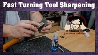 FAST lathe turning tool sharpening WITHOUT A JIG Just a diamond hone [upl. by Ardnassak]