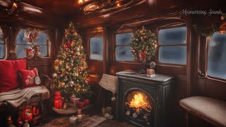 Relaxing Christmas music with fireplace on a vintage train [upl. by Assirehc]