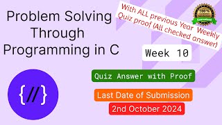 Nptel  Problem solving through programming in C week 10 Quiz assignment with proof of each answer [upl. by Stoll]