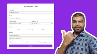 Registration form  HTML CSS  krprit [upl. by Nesila]