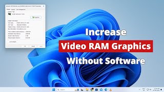 How to Increase VIDEO RAM GRAPHICS Without Any Software [upl. by Anaehs]