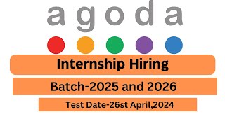 Agoda Off Campus Hiring 2024  Internship Hiring 2024  2025 and 2026 Batch Eligible  Apply Now [upl. by Annohsat]