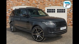 201818 RANGE ROVER TDV6 VOGUE IN SVO PREMIUM PALETTE SATIN LIGURIAN BLACK WITH BLACK LEATHER [upl. by Suilenroc658]