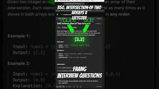 Leetcode 350  Intersection of Two Arrays II [upl. by Harrell]