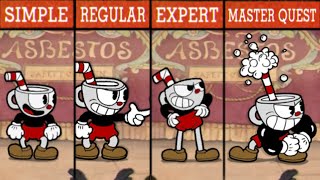 Cuphead No Hit  Difficulty Comparison  Whole game  Master Quest 21 [upl. by Ahkos276]