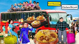 Fast Running Chicken Biryani Parcel Wala Bus Stand Biryani Street Food Hindi Kahaniya Moral Stories [upl. by Irep]