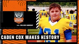 Caden Cox makes history as the first player with Down syndrome to score in a college football game [upl. by Harriman]