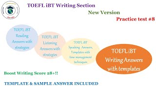 2024 New TOEFL Writing Test 8  Answers with Templates [upl. by Airdnua]