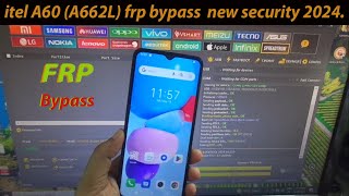 itel A60 A662L frp bypass new 100 unlock tool [upl. by Atteuqcaj]