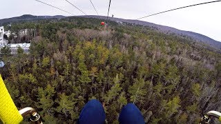 Riding the HighFlyer Zipline at Foxwoods [upl. by Ran]