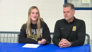 Isabelle Shelton full interview on signing with DePauw softball [upl. by Annaillil]