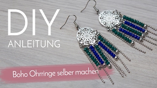 Boho Ohrringe selber machen  DIY Anleitung [upl. by Otrebcire]