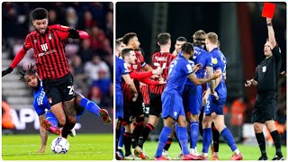 Bournemouth 30 Cardiff Leandro Bacuna was sent off for challenge on Philip Billings [upl. by Atinwahs]