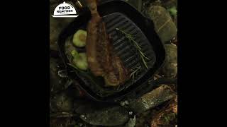 Deep Frying A Tomahawk Steak In The Woods [upl. by Darbee]