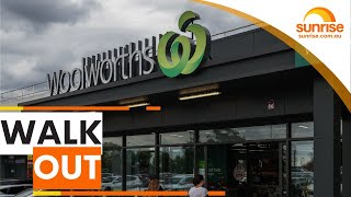 Thousands of Woolworths employees go on strike  Sunrise [upl. by Yrol]