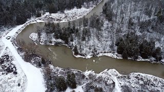 Snowy Canadian Winter Drone Footage DJI Mini 2 SE Jan2024  CGBS [upl. by Damalus]