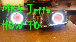 HOW TO MK4 Jetta Projector Retrofit Tutorial PART 1 [upl. by O'Neill]