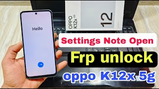 oppo k12x 5g frp unlock settings note open  cph2667 frp lock kaise tode android 14  new trick 2025 [upl. by Nyrmak347]