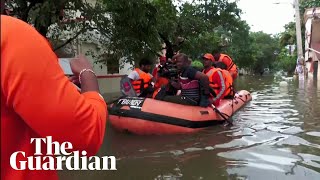 Heavy flooding in southern India before Cyclone Michaung makes landfall [upl. by Sidnee]