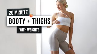 20 MIN BOOTY  INNER OUTER THIGH Workout  With Weights No Repeat Lower Body Home Workout [upl. by Maryjane]