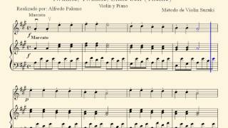 Partitura Twinkle Twinkle Little Star Theme Nº1 Violin y Piano Método Suzuki Libro Nº1 [upl. by Nisaj]