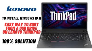 Lenovo Easy Way to Boot From a USB Drive on Lenovo ThinkPad to install Windows 10 11 2024 tech2ube [upl. by Nnaeiram]