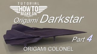 How to make an Origami quotSR72 Darkstarquot hypersonic plane English part 4 using plain paper 2 [upl. by Ode]