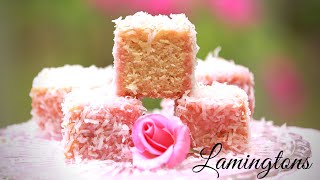 Lamingtons 🌺 Strawberry  Australian Dessert Cake Recipe  How to Make Pink Lamingtons [upl. by Karas]