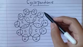 Trick to draw electron dot structure of cyclopentane [upl. by Eniluqaj]