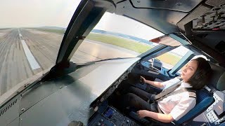 AIRBUS A320 TAKEOFF  COCKPIT VIEW [upl. by Mattheus]