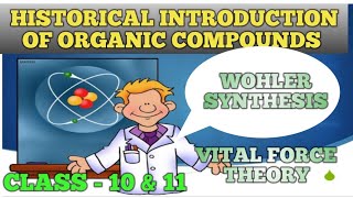 HISTORICAL INTRODUCTION OF ORGANIC COMPOUNDS  CLASS  10 amp 11  WOHLER SYNTHESIS  VITAL FORCE [upl. by Odnam]