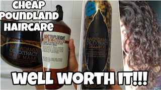 Poundland cheap haircare argan oil conditioner  macadamia oil extract hair mask and shampoo review [upl. by Otilrac]