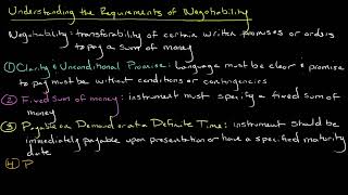 The Requirements of Negotiability [upl. by Damiani]